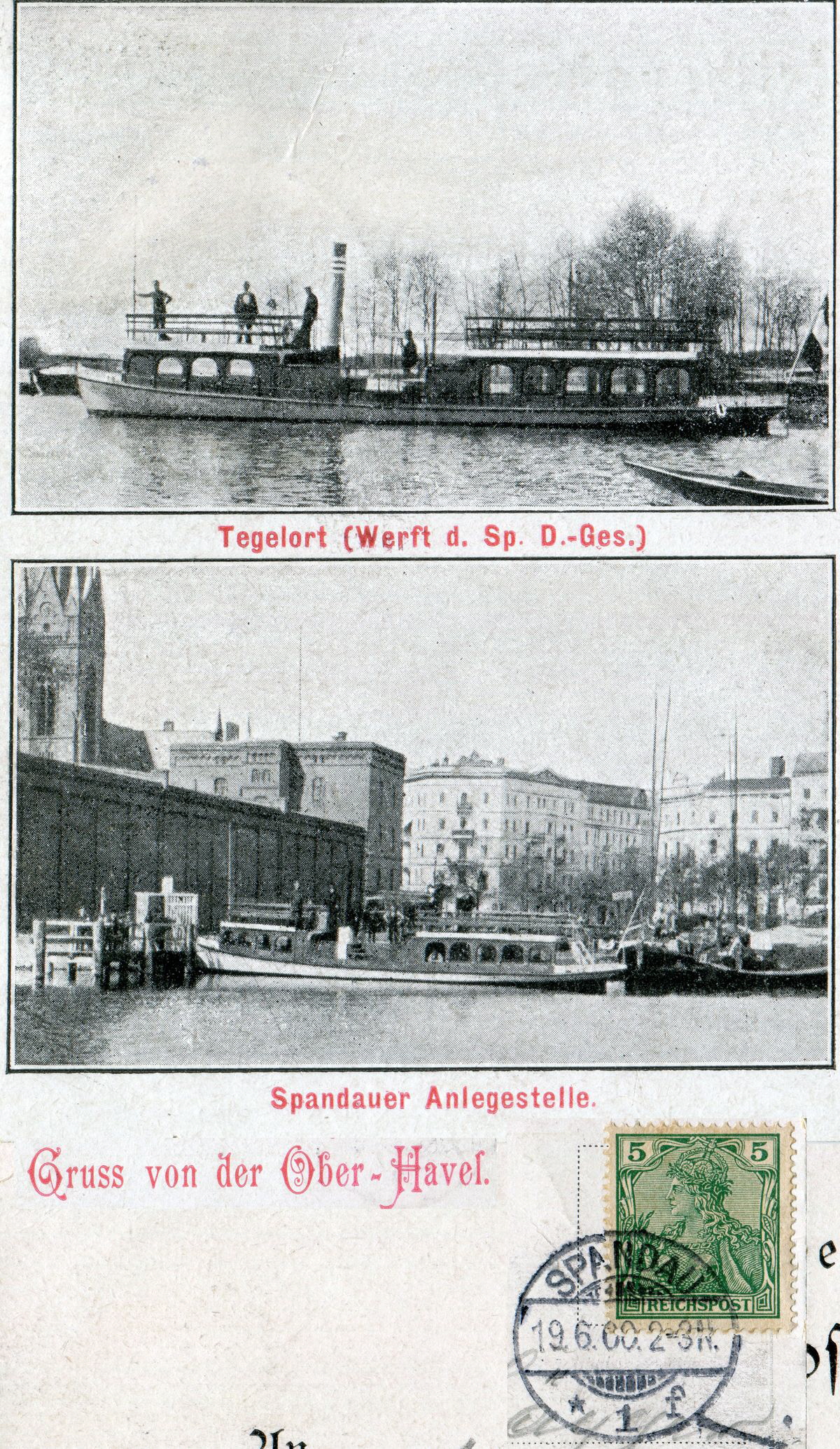 1900-06-19 Spandauer Dampf Schiffahrts-Gesellschaft evtl. Schwan und unbekannt klein