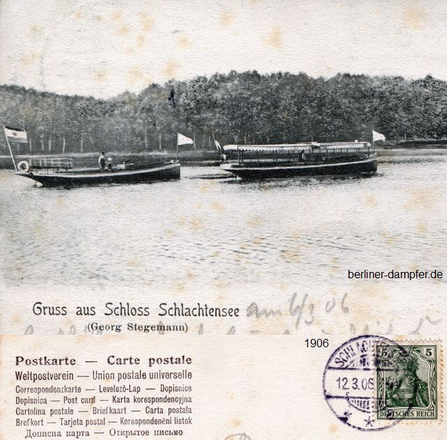 1906 Schlachtensee zwei Fährschiffe