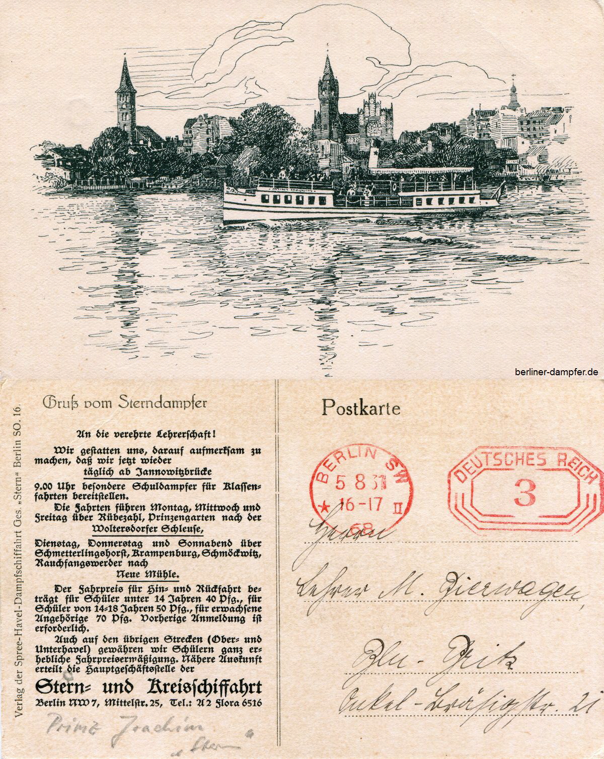 1931-08-05 Stern-Kreisschiffahrt - Werbung - klein