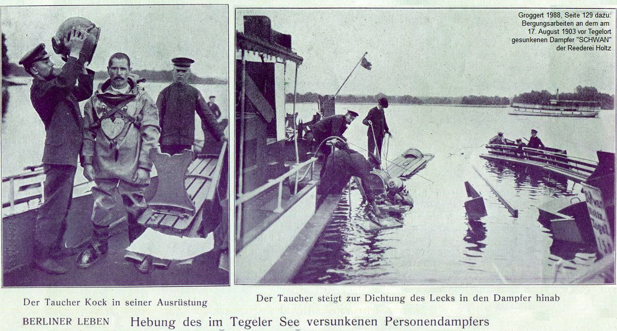 1903 Berliner Leben Bergung Dampfer SCHWAN klein