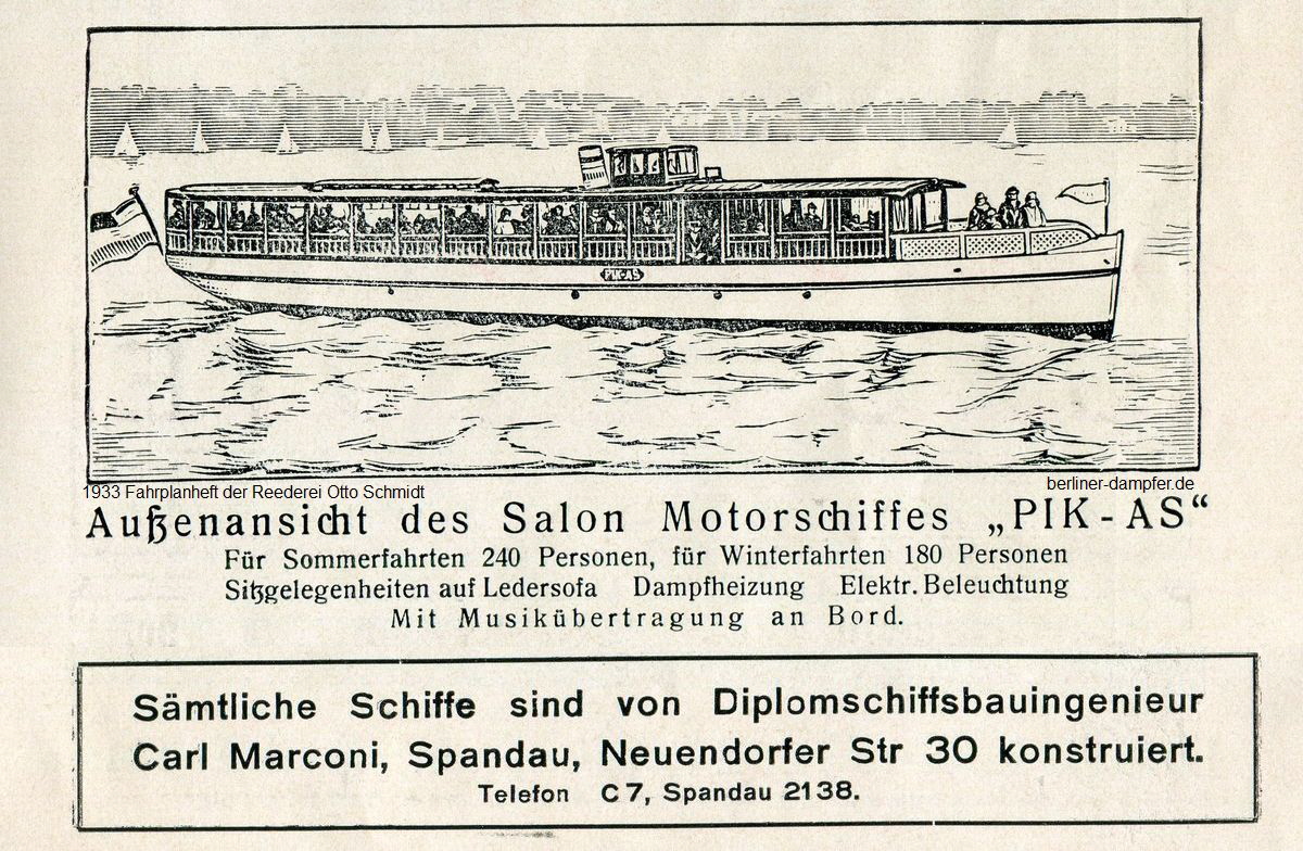 1933 Reederei Otto Schmidt Fahrplan - 07 - Pik-As I