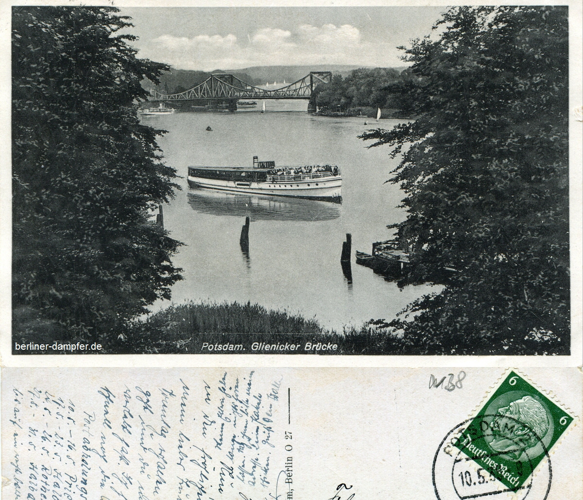 1938-05-10 Dampfer Kreuz As vor Glienicker Brücke klein